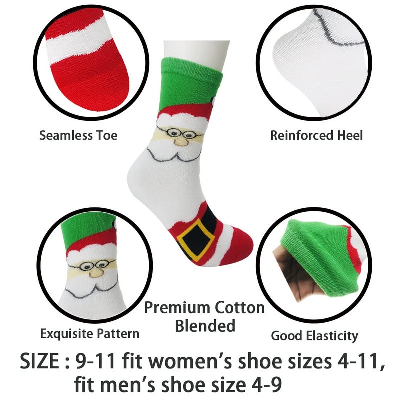 MarJunSep 15 Pairs Women's Christmas Socks Bulk Christmas Gifts Stocking Stuffers for Women Teens Adults Family Coworkers - Image 4